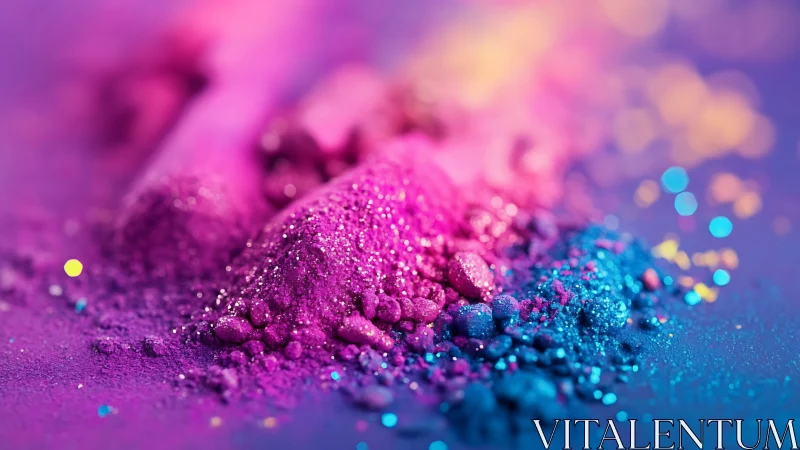 Macro study of iridescent pigment powder with shallow depth of field