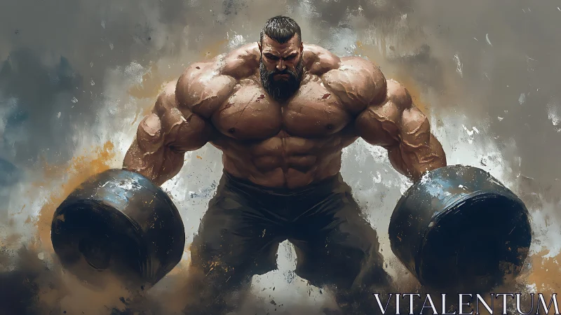 Colossal strongman forges power while storms of paint roar