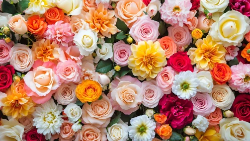 Dense Floral Arrangement: Multi-Species Chromatic Composition.