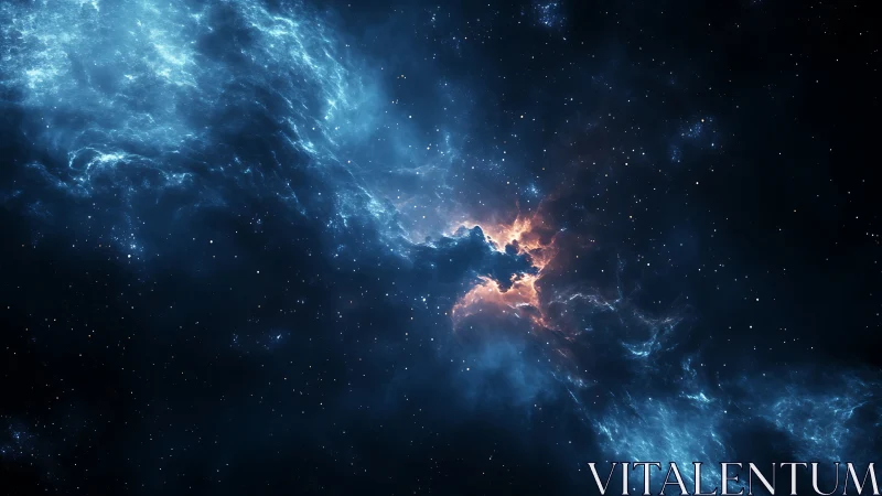 Stellar nebula cloud glows with electric blue ionized gas.