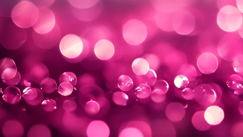 Shimmering Pink Bokeh and Dew Drops Abstract Background.
