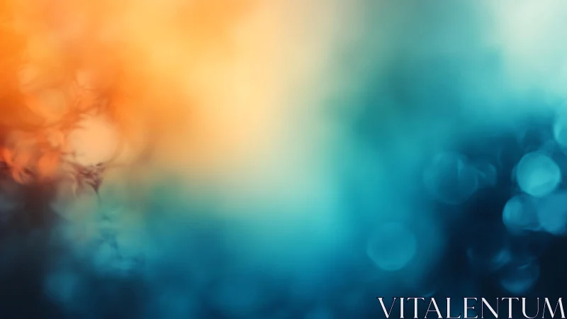 Abstract bokeh background with warm orange and cool blue tones.