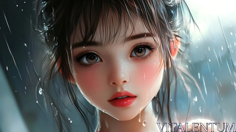 Hyper-detailed wet portrait uses specular highlights and shallow DOF