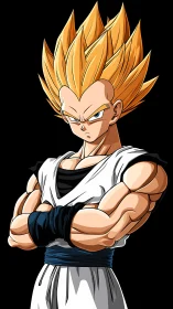 Anime character portrait with dynamic muscular cel shading.