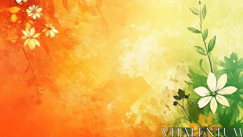 Chromatic Harmony: Where Sunset Flowers Dance Across the Golden Gradient