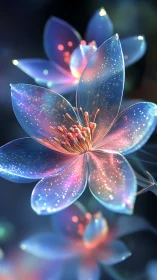 Translucent bioluminescent flower rendered with spectral subsurface scattering
