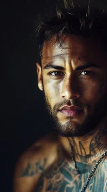 Strong gaze meets soft light in a thoughtful portrait