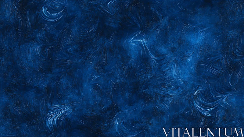 Deep blue textured abstract background with swirling strokes.