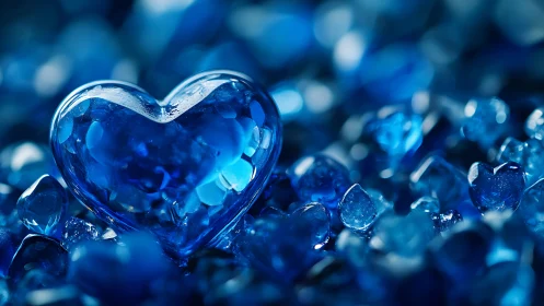 Crystalline Heart Beats Blue: Jeweled Emotion Frozen in Glass.