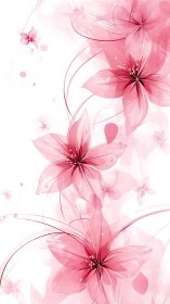 Ethereal Pink Floral Composition with Translucent Layered Petals.