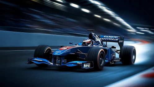 High-speed Formula race car rendered in dynamic photorealism