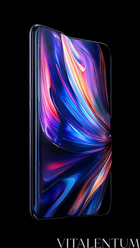 Curved OLED smartphone display renders iridescent light trails precisely