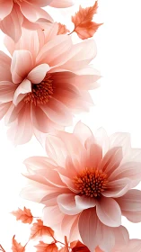 Coral Dahlias Dancing in Light.