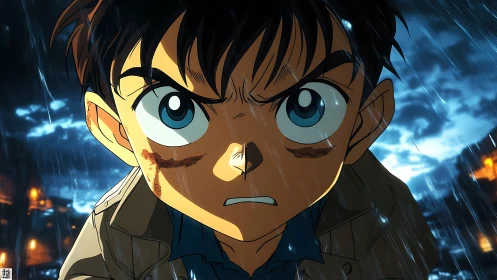 Stormy night determination shines in a brave young hero