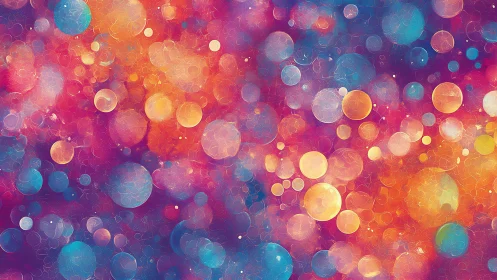 Chromatic bokeh orbs form an abstract luminous depth field