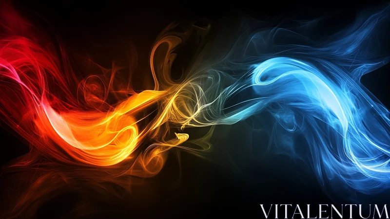 Fire and Ice Collision: Opposing Elemental Forces in Motion.