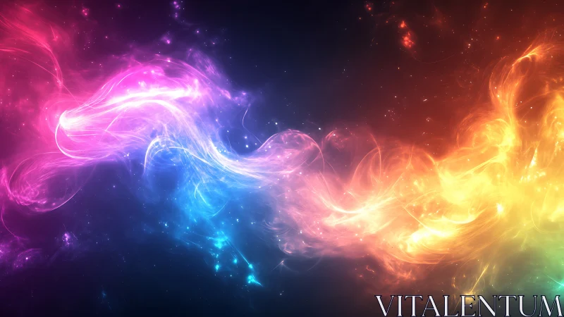 Chromatic nebula ribbon with luminous spectral energy flow.