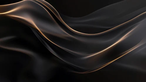 Fluid metallic wave forms in minimal dark 3D abstraction.
