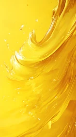 Golden liquid wave curves in a bright abstract splash.