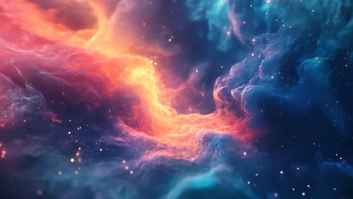 Glowing cosmic nebula swirling with gentle stardust light.