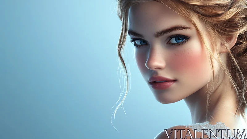 Icy blue gaze quietly rewrites the rules of digital beauty