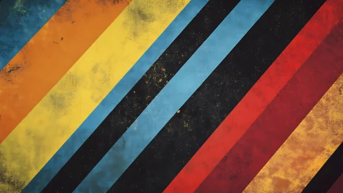 Diagonal multicolor stripes with textured grunge surface.