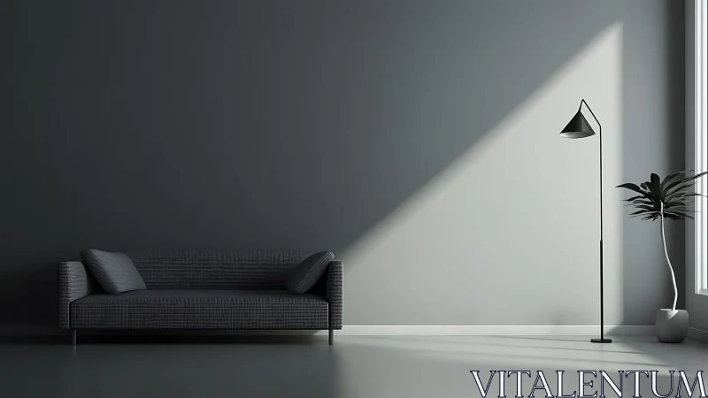 Soft light on a quiet minimalist living room corner.