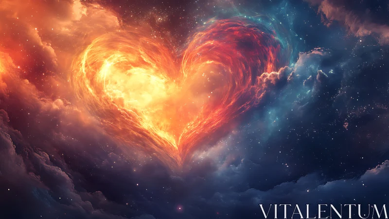 Cosmic Heart's Luminous Dance Among the Stars.