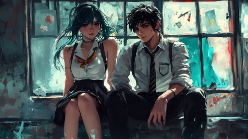 After-school window moments with two quiet classmates.