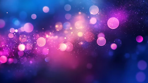 Vibrant abstract bokeh lights on colorful gradient background.