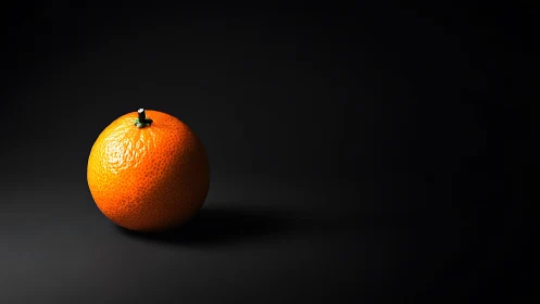 Bright orange sits calmly in soft light against deep shadow