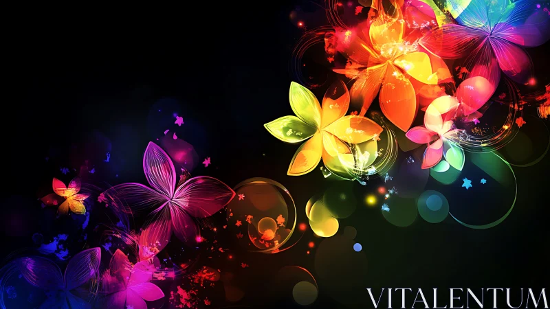 Luminescent Botanical Forms with Chromatic Gradient Spheres.