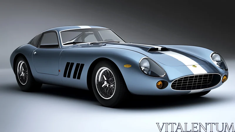 Vintage blue sports car glowing with timeless racing charm.