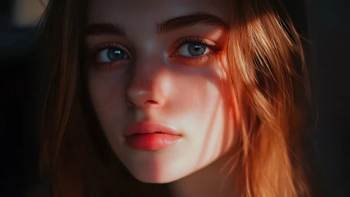 Soft light portrait studies luminous freckled redhead face