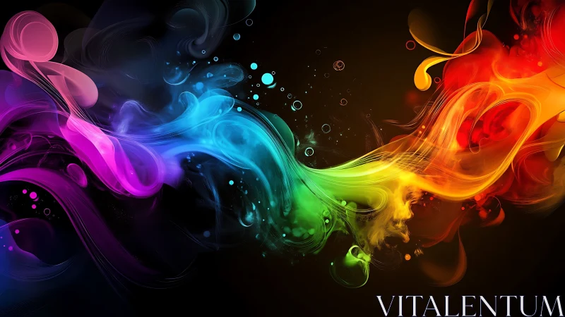 Chromatic energy streams merge in luminous abstract digital wave