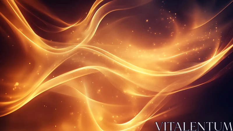 Golden Luminous Ribbons with Particle Dispersion.