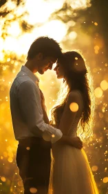 Golden Hour Romance: Couple's Intimate Silhouette.