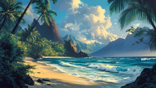 Volcanic Paradise Where Turquoise Waves Meet Jungle Dreams.