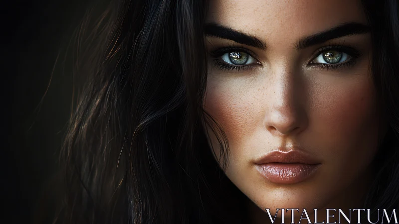 Intense green-eyed portrait captures fierce, quiet resolve