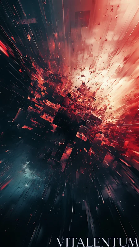 Shattered data comets streak outward from a digital supernova