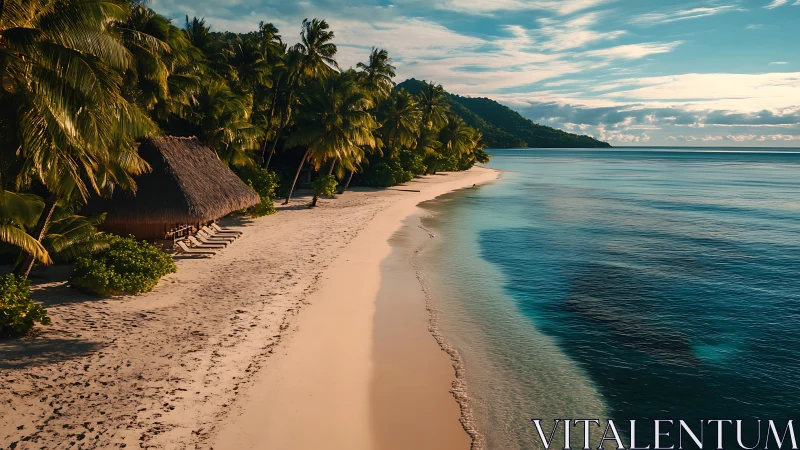 Tropical Paradise Unveiled: Where Palm Fronds Kiss Crystal Waters.