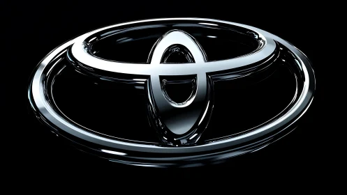 Highly reflective chrome automotive emblem with specular highlights