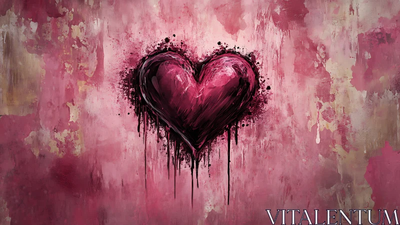 Painted Heart with Soul: Raw Emotion in Pink