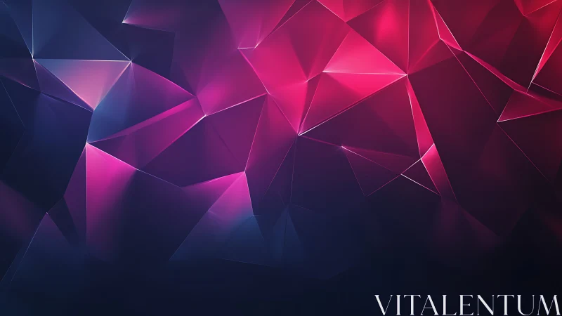 Geometric neon polygonal planes create angular depth gradients