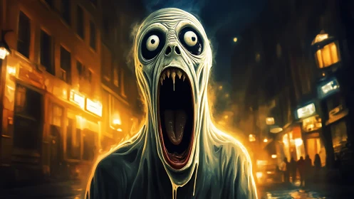 Nocturnal spectral screamer in chromatic urban diffusion.