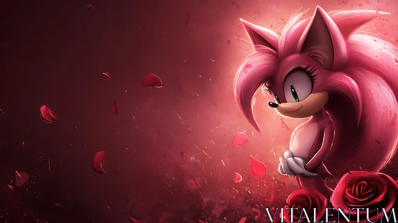 Blushing pink hedgehog quietly blooms amid drifting roses