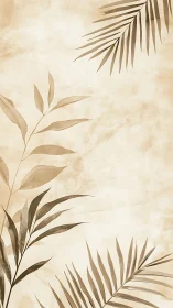 Sepia botanical foliage forms a minimal vertical background