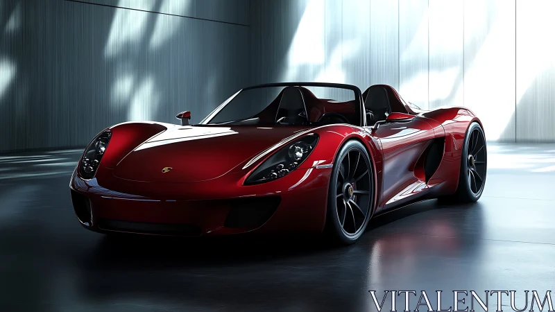 Crimson roadster poised for a quiet burst of city speed.
