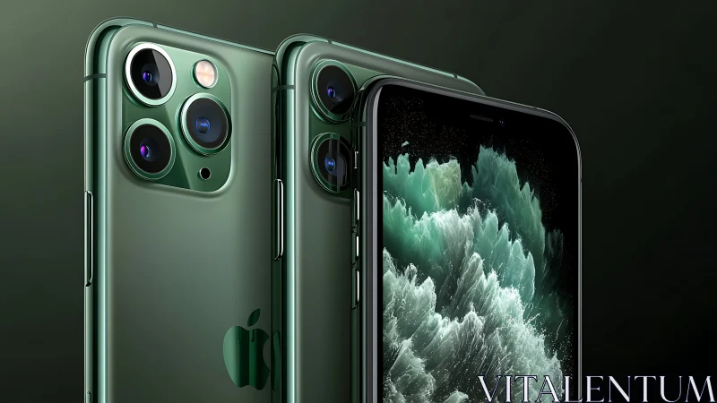 iPhone 11 Pro Max and iPhone 11 Pro in Midnight Green