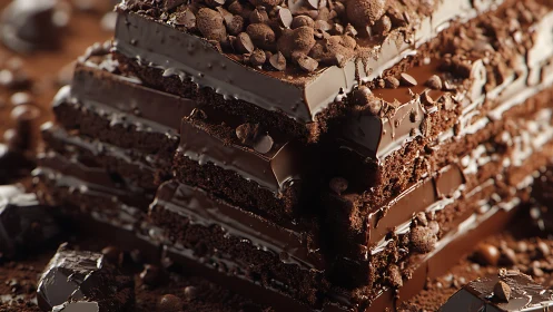 Decadent Layered Chocolate Cake Slice Calls